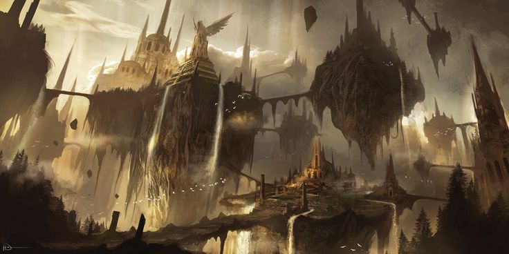 Ruins on floating islands.